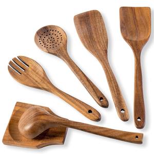 Juego de espátulas al por mayor, espátulas de madera para cocinar diferentes comidas, utensilios culinarios de madera ecológica - Product Image 4