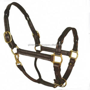 Vente en gros de collier de tête en cuir licou rembourré confortable accessoires d'équipement de cheval conception tressée personnalisée licou en cuir - Product Image 4