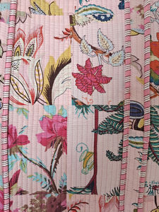 กระเป๋าผ้าฝ้ายอินเดียขนาดใหญ่แบบควิลท์สำหรับผู้หญิง สีฟ้าอ่อน สไตล์โบฮีเมียนแบบปะติดปะต่อ เปิดปิดง่าย เหมาะสำหรับการช้อปปิ้งและเดินทางในชีวิตประจำวัน - Product Image 6