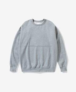 Sweat-shirt à col rond avec logo personnalisé, coton épais, unisexe, pull-over vierge, impression en relief, sweat-shirt à col rond brodé - Product Image 6