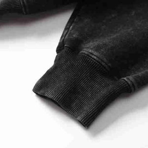 Vintage Acid Wash Hoodie Streetwear Heavyweight 100% Cotton Sweatshirts No String Zip Oversized Mens Winter Clothing - Product Image 6
