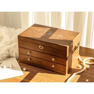 Decorative 3 Layer Wooden Jewellery <b>Box</b> Handmade Stylish Organizer Perfect for Vanity Bedroom Office and Gift Use - Product Image 5