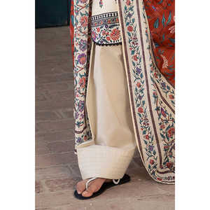 Conjunto de 3 piezas de Salwar Kameez Anarkali con estampado Jacquard, Dupatta con rayas Zari, algodón elástico informal para mujer - SP-52085 - Product Image 2