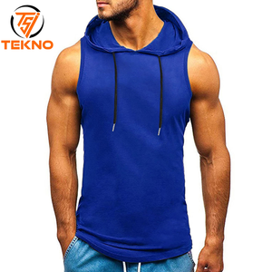 <b>Sleeveless</b> <b>Hoodie</b> Vest Shirts Gym Hooded Tank Top Men Fitness Vest Bodybuilding Singlets Workout for men OEM Serviced - Product Image 1