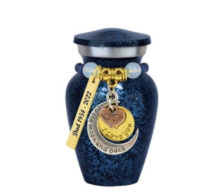 รักคุณไปยังดวงจันทร์กลับโกศขนาดเล็กรักเสน่ห์ตัวเลือกการออกแบบใหม่โลหะโกศสำหรับมนุษย์และสัตว์เลี้ยงขี้เถ้า - Product Image 6