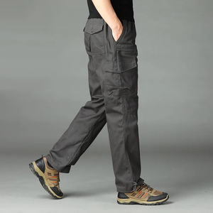 Trendy Saleh Enterprises Men Spandex Cotton Canvas Cargo Pants <b>Drawstring</b> Closure Summer Anti-Wrinkle Quick Dry Relax <b>Trousers</b> - Product Image 2