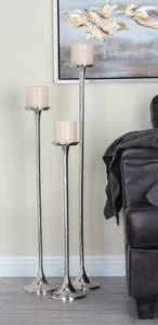 Accueil Hôtels et restaurants Décoration Bougeoir sur pied Supports de bougeoir nickelé en aluminium de qualité - Product Image 5