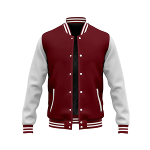 Wholesale Custom Leather Sleeve Drop Shoulder Men's Fashion Varsity <b>Jacket</b> Causal Slim Fit Bomber Baseball <b>Jacket</b> For Man - Product Image 2