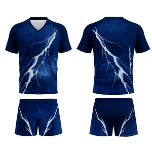 ชุดเครื่องแบบรักบี้วอลเลย์บอลแบบกำหนดเองชุดกีฬาโพลีเอสเตอร์100% แห้งเร็วระบายอากาศได้ดีชุดฝึกทีมพิมพ์โลโก้ได้ตามต้องการ - Product Image 4