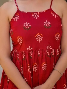 ชุดเดรสพิมพ์ลายผ้าฝ้ายงานแฮนด์เมดสไตล์อินเดียชุดเดรสสำหรับงานเลี้ยงวันเกิดชุดเดรสยาวของขวัญฤดูร้อนชุดเดรสลายดอกไม้ของขวัญสำหรับเธอ - Product Image 3