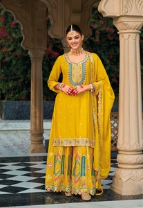 Latest Designer Collection Hevey Chinon salwar suit with Floral Embroidered Chiffon Dupatta for party - Product Image 3