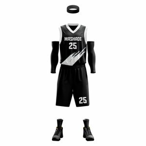 Nouveaux ensembles d'uniformes de basket-ball unisexes sans manches avec shorts et gilets en maille imprimés, personnalisables, tissu de haute qualité - Product Image 1