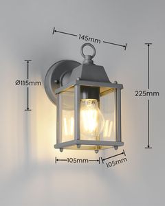 มิรันเด้ แอนทราไซต์ 1xE27 IP44 โคมไฟติดผนังภายนอกอาคาร (ทรีโอ 262260142) - Product Image 3