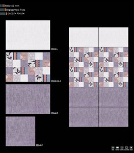Azulejos de pared y suelo comerciales y residenciales de 300X450mm Diseño digital brillante y mate Hecho en India - Product Image 3