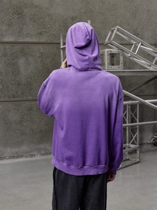 Sudadera con Capucha Morada Tie-Dye de Peso Pesado Fácil de Usar para Hombre, de Forro Polar de Algodón con Bolsillo y Color Degradado, Ajuste Regular, Estilo Urbano de Otoño - Product Image 2