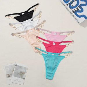 Culottes string côtelées fines et sans coutures taille haute pour femmes, sous-vêtements extensibles en nylon doux, lingerie invisible quotidienne - Product Image 3
