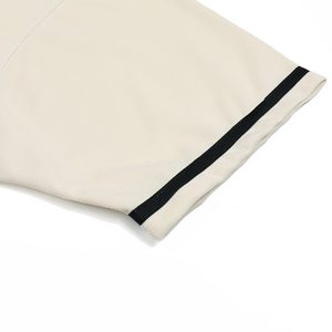 Unisex Baseball Jersey Short Sleeve Cream Color <b>Button</b> Front 100% Polyester Solid Design Regular Fit All Seasons Apparel - Product Image 5