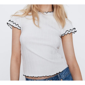 Camiseta de Manga Corta para Mujer, Estilo Casual Elegante, Verano, Moda Urbana, Superventas en Vietnam, Lavable, Secado Rápido, Algodón y Elastano, Personalizable - Product Image 2