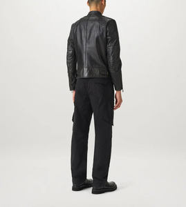 แจ็กเก็ตหนังวัวแท้สำหรับผู้ชายเสื้อซิปมีฮู้ดสำหรับผู้ชายดีไซน์แฟชั่นตามสั่ง - Product Image 3