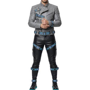 ชุดแข่งรถมอเตอร์ไซค์หนังแท้ พร้อมหัวเข็มขัด สำหรับผู้ชาย ทนทาน วัสดุพรีเมียม ปรับขนาดได้ ระบายอากาศได้ดี - Product Image 1