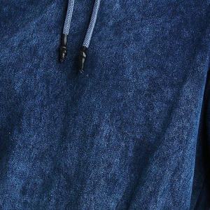 Unisexe 100% coton pull à capuche à la mode surdimensionné hiver thermique avec motif imprimé solide français polaire lavé long chaud - Product Image 5