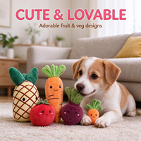 Jouet à mâcher pour animaux de compagnie en peluche, fruits et légumes de dessin animé, jouet interactif pour chien, jouet sonore, résistant aux morsures, fournitures pour animaux de compagnie