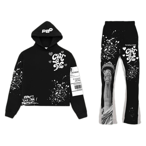 2024 conjunto de sudaderas con capucha y cremallera lavadas con ácido personalizable para mujer, ropa de calle Vintage, chándal, parche bordado desgastado, 100% algodón, Invierno - Product Image 1