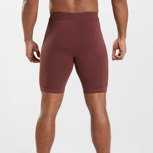 Slim Fit Skinny Men's Ribbed Sports Shorts Customized Designs & Logo Print Yoga Shorts Best Edition Gym <b>Running</b> Short Pants Men - Product Image 4