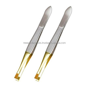 Herramienta de Cuidado de Belleza, Pinzas para Cejas de Acero Inoxidable con Punta Inclinada, Calidad Grado A+ - Product Image 2