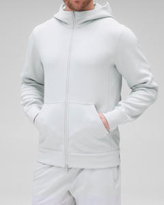 Sweat à capuche zippé de poids moyen en coton et polyester pour hommes, vêtements de sport élégants et fiables, sweat à capuche respirant - Product Image 1