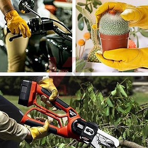 Gants de travail en cuir de qualité supérieure pour hommes et femmes gants de sécurité en cuir de vachette robustes jardinage Construction agriculture bricolage - Product Image 2