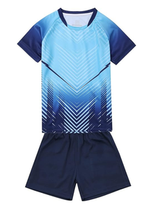 Maillot de football à manches courtes en polyester 100% Chemise et short d'entraînement Uniforme d'équipe sportive Vêtements de football - Product Image 1