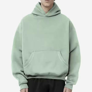 Pull à capuche court surdimensionné en laine et coton épais personnalisé pour hommes Sweat à capuche vierge de haute qualité - Product Image 6