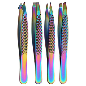 Pince à épiler inclinée en acier inoxydable, outil de précision durable pour les sourcils et l'élimination des poils incarnés du visage, unisexe pour femmes et hommes - Product Image 1