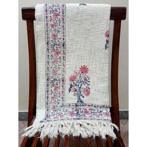 Vente en gros de couverture en coton de luxe Jeté en tissu TNT imprimé main bloc pour la décoration intérieure Écologique 100% coton pour la décoration du salon - Product Image 3