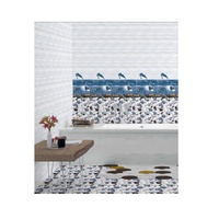 Azulejos de Porcelana Esmaltada de Alta Calidad para Interiores, con Diseño de Delfines y Océano, 300x450 mm