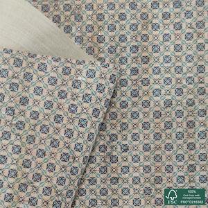 Tela de Corcho Natural con Estampado de Azulejos, Tela Popelina 100% Algodón Orgánico Liberty, Impresión Personalizada - Product Image 2