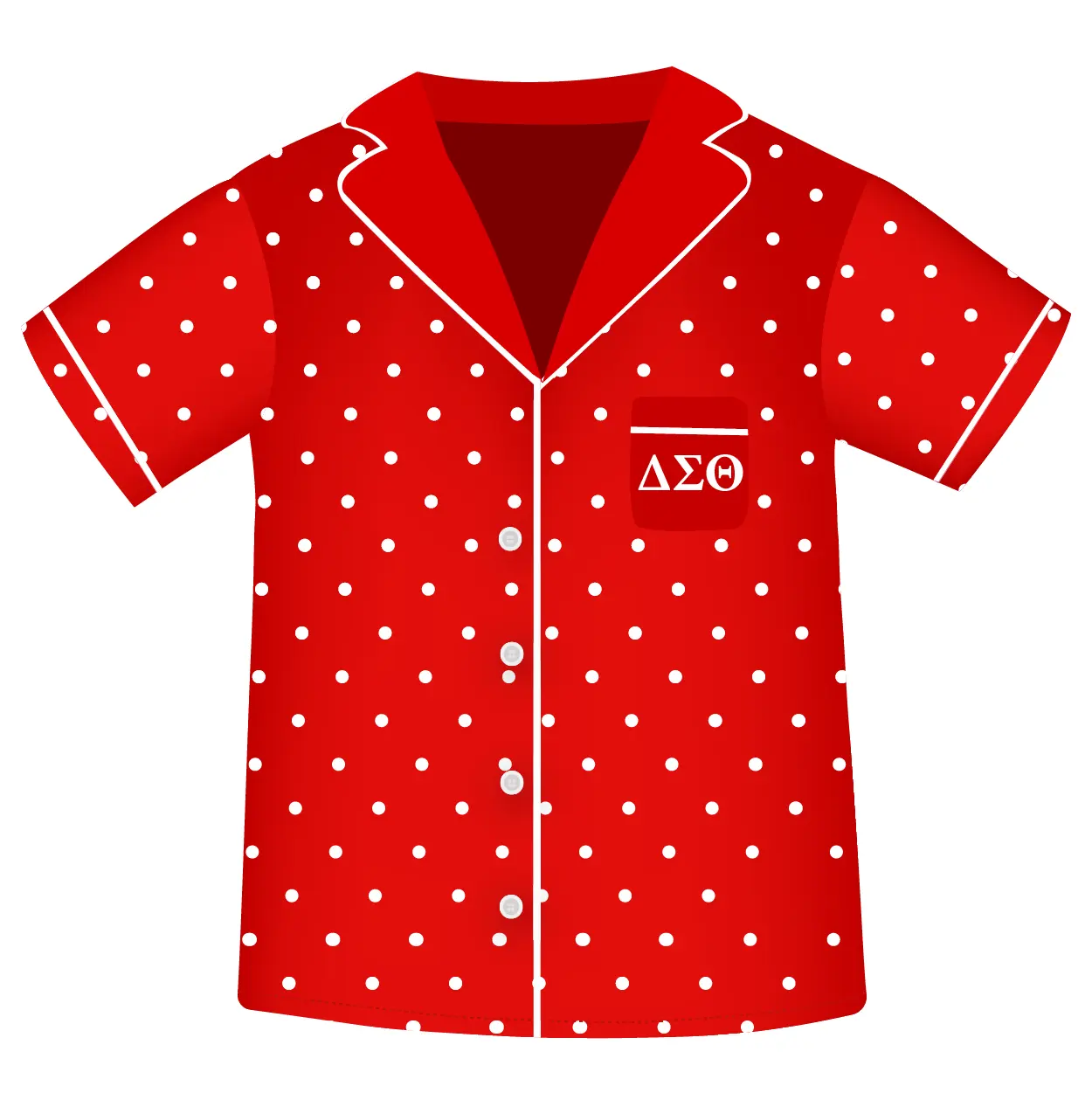 Delta Sigma Theta DST Bộ Đồ Ngủ Áo Dài Chấm Bi PJS