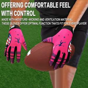 Gants de football américain pour jeunes de haute qualité en gros personnalisés légers antidérapants avec poignées directement du fabricant - Product Image 6