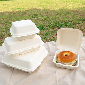 [Nanu] Clamshell66กล่องอาหารกลางวันขนาดพกพาแม่พิมพ์เยื่อกระดาษจากธรรมชาติสะดวกและไม่เป็นอันตรายต่อสิ่งแวดล้อม - Product Image 5