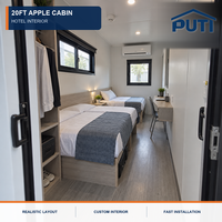 Suite Cabine Apple de 20 pieds en acier modulaire protégé contre la corrosion pour club de plage tropical et hôtel de plongée