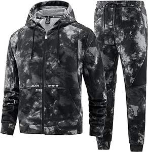 ชุดวอร์มมีฮู้ดสำหรับผู้ชาย, เสื้อผ้าฝ้าย100% น้ำหนักเบาลายพื้นสำหรับกลางแจ้งแบบลำลองมีขนาดแตกต่างกันหน้าหนาว - Product Image 1