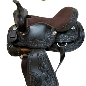 SAISHAS Premium Western DD cuero genuino barril Racing Show caballo sillín hecho a mano ligero rendimiento montar - Product Image 1