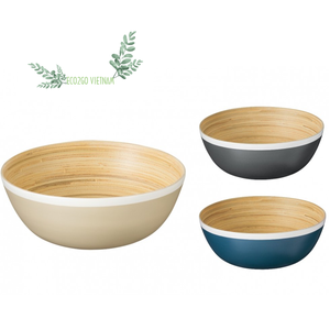 Handmade Customized Spun Bamboo Plate/Salad <b>Fruit</b> Bamboo <b>Bowl</b> With Engrave Laser logo From Vietnam - Product Image 1