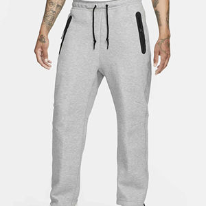 Pantalons de survêtement décontractés de style streetwear hip-hop, coupe évasée, 100% coton/spandex/polyester, poids lourd, fermeture à cordon, écologiques - Product Image 1
