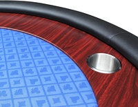 Table de poker Texas Hold'em Casinokart de 96 pouces avec porte-gobelets à grande vitesse de la série Light Pattes pliantes pour le jeu Mahjong
