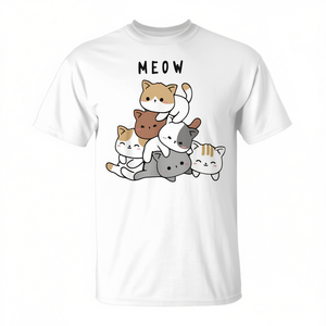 Camiseta con Diseño de Pila de Gatitos de Anime para Amantes de los Gatos, Promocional, con Pila de Gatitos Adorables - Product Image 2