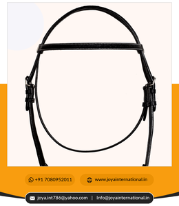 Estern eaeachter rieadstall/riridle ORSE ACK in lack with atatching lack eether folded eaving doblado - Product Image 2