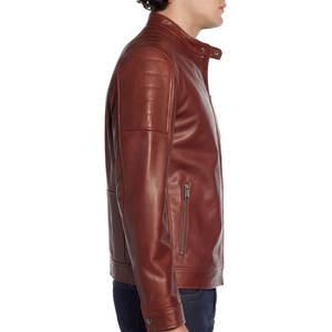 New Arrival Custom Men Leather Jacket Wholesale Plus Size men Leather Jacket High Street style Men Slim Fit Leather Jacket - Product Image 3