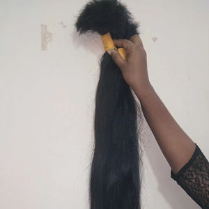 Cabello humano indio virgen trenzado a granel, sin piojos ni tuercas Cabello humano de la India, color natural y textura natural - Product Image 1